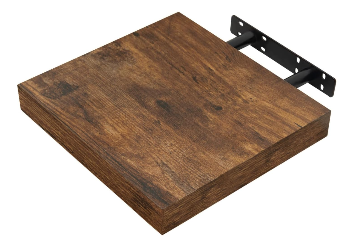 WOLTU Hängendes Regal – Vintage-Braun – 25 x 23 x 3,8 cm – Tragkraft 10 kg