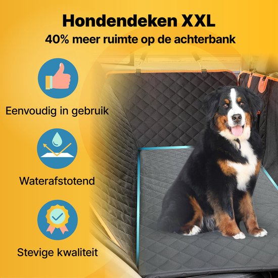 Jake und Jacky Hundedecke XXL mit Rücksitzverlängerung - Autoteppich Hund mit hartem Boden - Autoschutzdecke - Hundedecke - Inklusive Auto-Matte & Aufbewahrungstasche