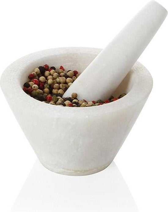 Boska Mörser Spicy - für Gewürze - Marmor - Weiß - ⌀ 10 cm