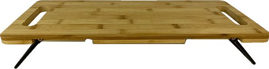 Ausklappbares Servierbrett aus Bambus – Tapas – Frühstückstisch 48 x 20 cm