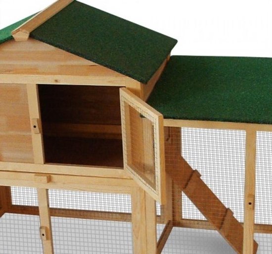 Cadoca Kaninchenstall – mit Auslauf für Kleintiere 204 × 45 × 84 cm – 2 Etagen