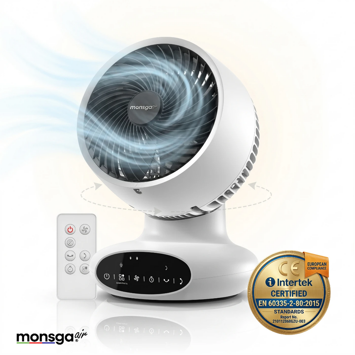 MONSGA AC100 Luftzirkulator – Ultra leise 25 dB – 5 Stufen – Timer & Schlafmodus