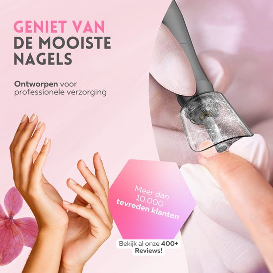 Beeperfect® Cordless Electric Nail File Pro Edition - Nagelfräse - Maniküre- und Pediküre-Set - wiederaufladbar - 11 Bits und 60 Schleifrollen - 30.000 U/min