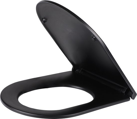 Wandtoilette „Differnz“ mit PK-Anschluss, randlos, inklusive Toilettensitz, mattschwarz