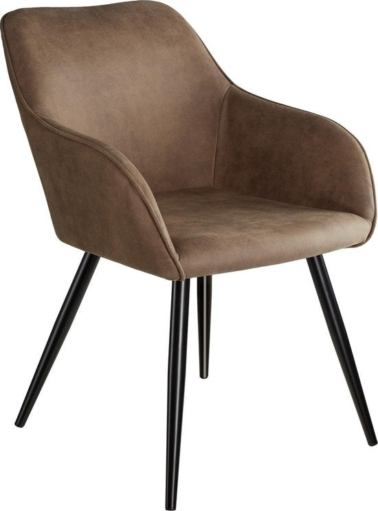 tectake - Stuhl Marilyn Stoff braun/schwarz SKU: 403667