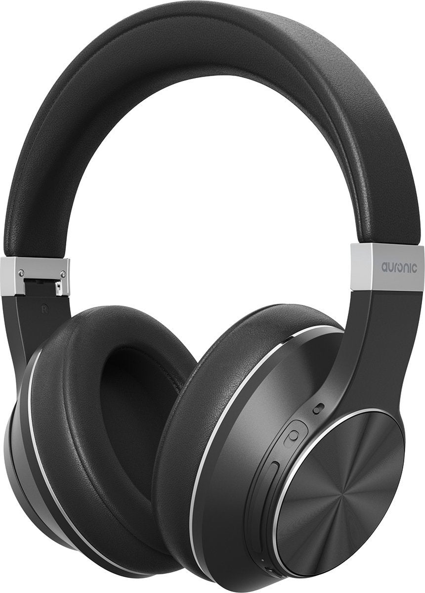 Auronic QuietSound Bluetooth-Kopfhörer kabellos - Over-Ear - aktive Geräuschunterdrückung - Mikrofon - inkl. Tragetasche - Schwarz