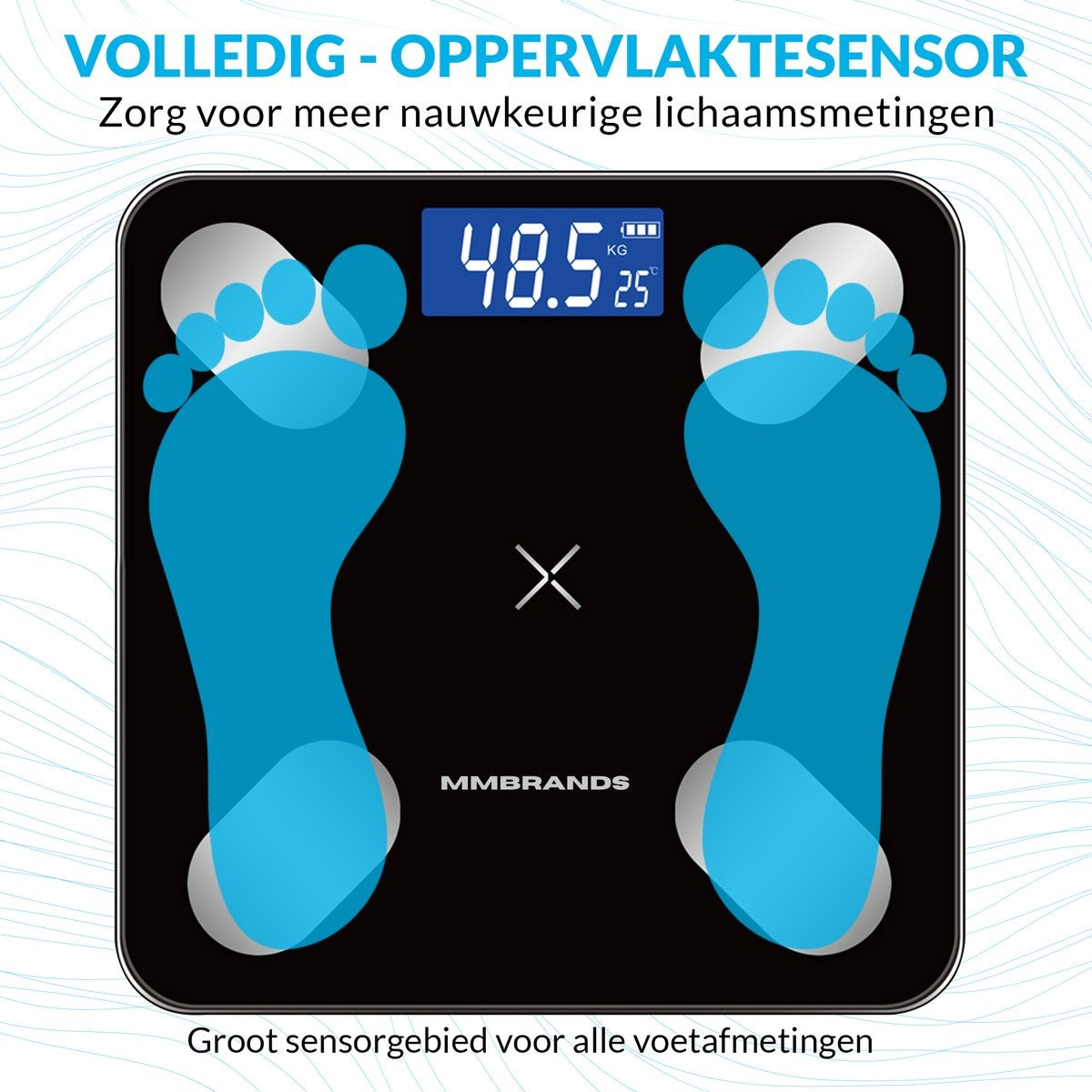 MM Brands People Scale - Digitale Personenwaage mit Körperanalyse - Inklusive App