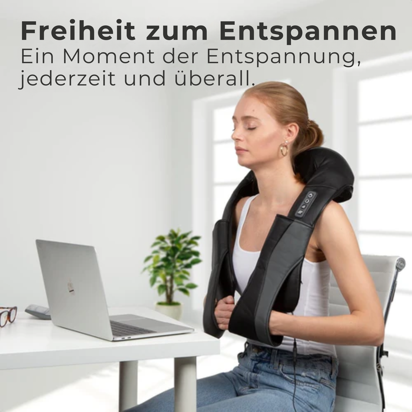 Auronic Shiatsu Massagekissen - Für Nacken und Schulter - Infrarot-Wärmefunktion - Schwarz