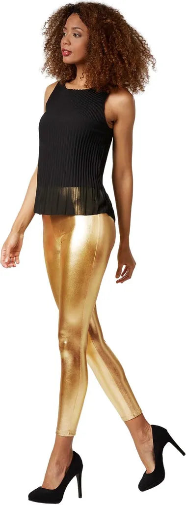 Tectake Metallic-Leggings - Größe XL - Gold