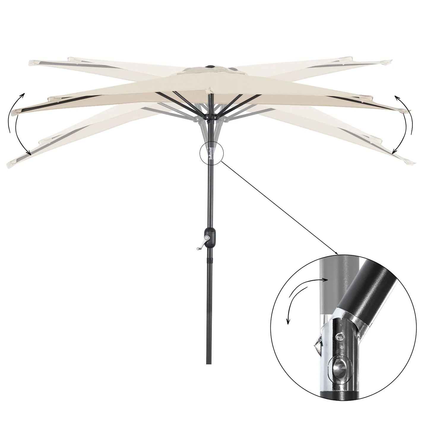 Angel Living Halb-Schirm 270 cm – Wandschirm, halbrund – Apfelgrün