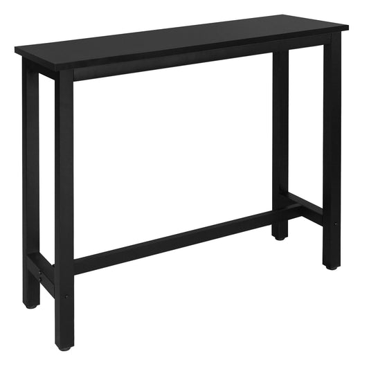WOLTU Stehtisch – Bistrotisch – Metall und Holz – schwarz – 120 x 40 cm – Höhe 100 cm