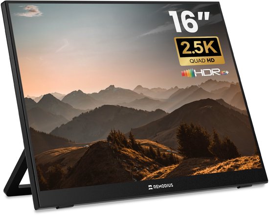 Remodius tragbarer Monitor 16 Zoll – 2,5K IPS – USB-C & Mini-HDMI – 60 Hz