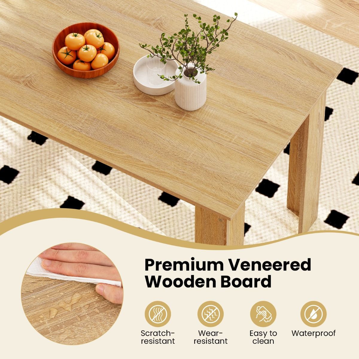 Coast Esstisch – rechteckig – 4 bis 6 Personen – Holz – natur – 120 x 70 x 75 cm