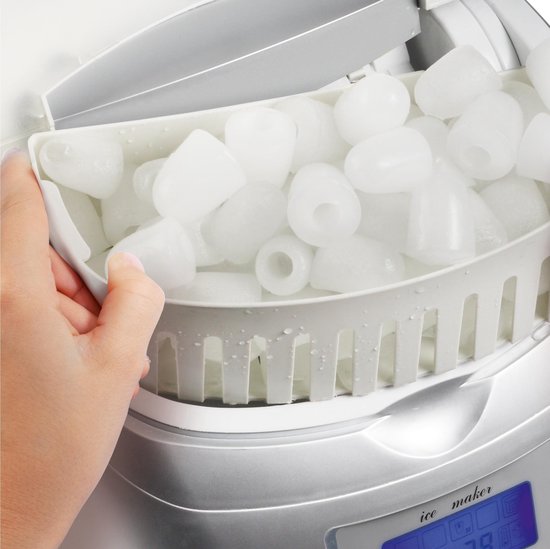 Princess Eiswürfelbereiter 283069 - Eiswürfelbereiter – 2,8 Liter – Silber – 120 W – 9 Würfel in 6 Minuten – Selbstreinigungsfunktion – Mit Eislöffel – Eiswürfelmaschine – Eiswürfelbereiter