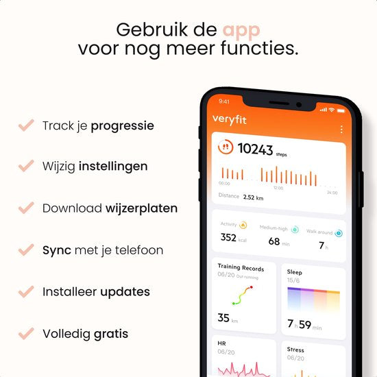 MAOO BOOST Smartwatch - Inkl. Bildschirmschutz - Wasserdicht - Smartwatch Damen Rose Gold - Schrittzähler - Uhr - Pink