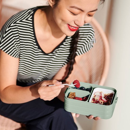 Mepal Bento Lunchbox Midi – Brotdose – 4 Scheiben Brot – Nordic Blue