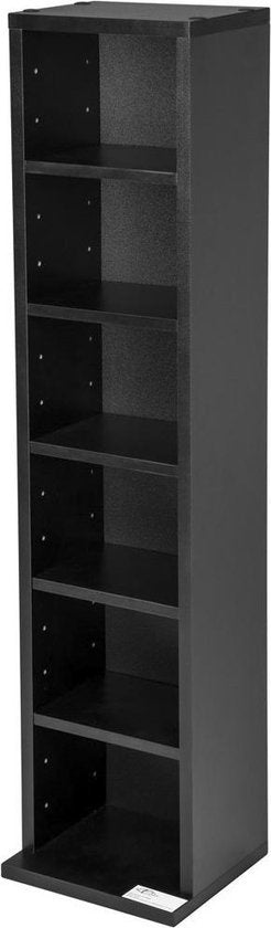 tectake - CD-Regal DVD-Regal - CD-Regal - stehend - schwarz - 90x21x16 cm - 401701