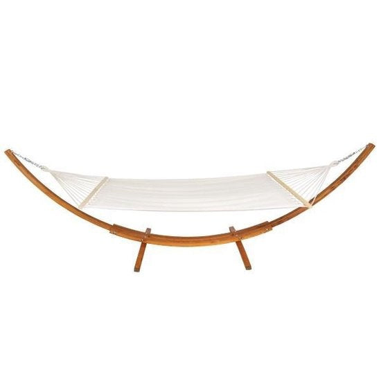 tectake - XXL Hängematte Hartholzgestell - Liegeschaukelmatte - 415 x 150 x 124 cm - 401995