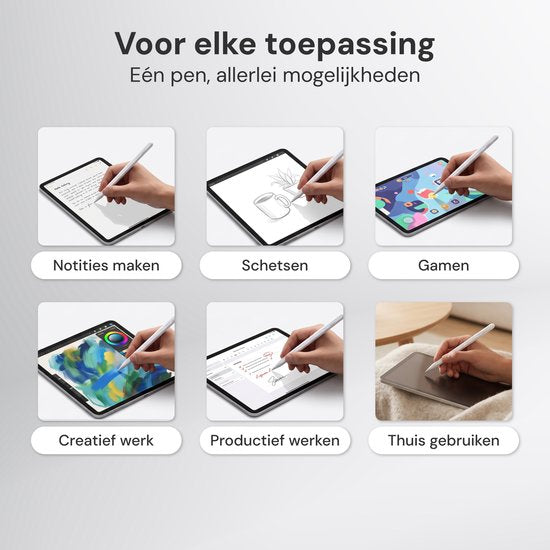 Nuvance Stylus-Stift – Geeignet für Apple iPad 2018–2026 – Touchscreen-Stift – Inkl. 6 Spitzen – Pencil