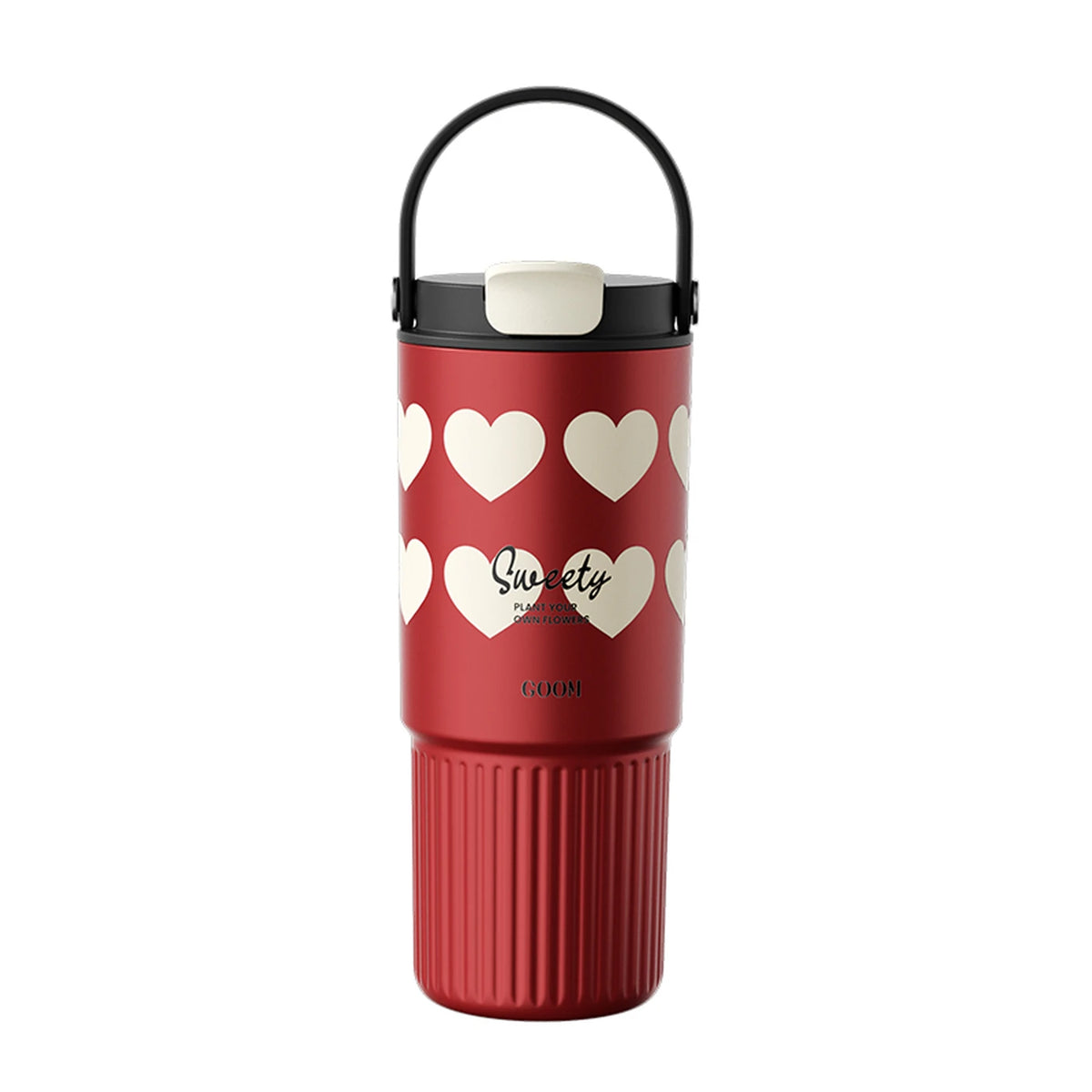 GOOM Worth-Serie Trinkbecher – 780 ml – Rot – Edelstahl – Mit Teesieb und Tragegriff