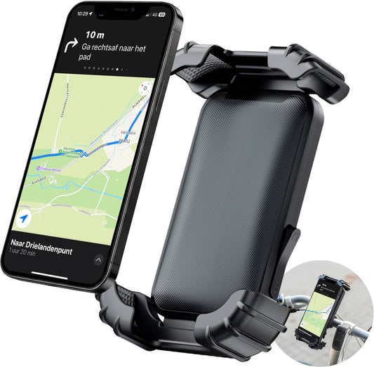 Nuvance Handyhalterung für das Fahrrad – um 360° drehbar – für 4,7–6,8 Zoll – Schwarz
