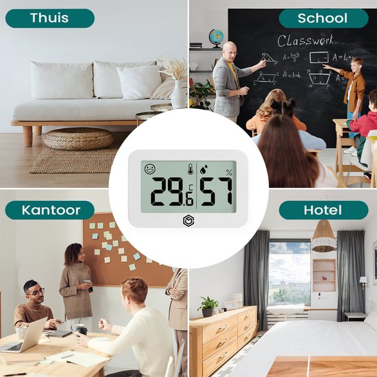 Ease Electronicz Hygrometer & Thermometer - Wetterstation - Luftfeuchtigkeitsmesser - Raumthermometer - inkl. Batterie und Klebestreifen
