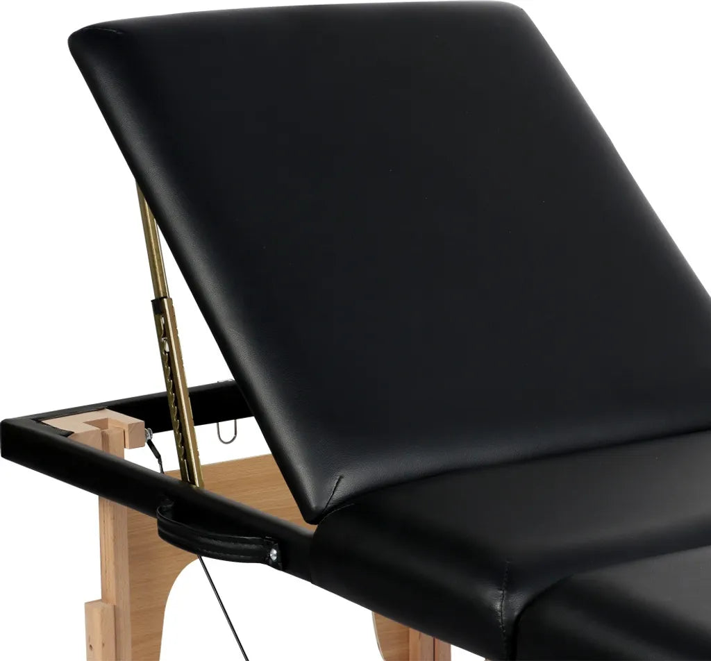 Yaheetech 3-Zonen-Massageliege 213 x 80 cm – Schwarz – Zusammenklappbare Behandlungsliege bis 250 kg
