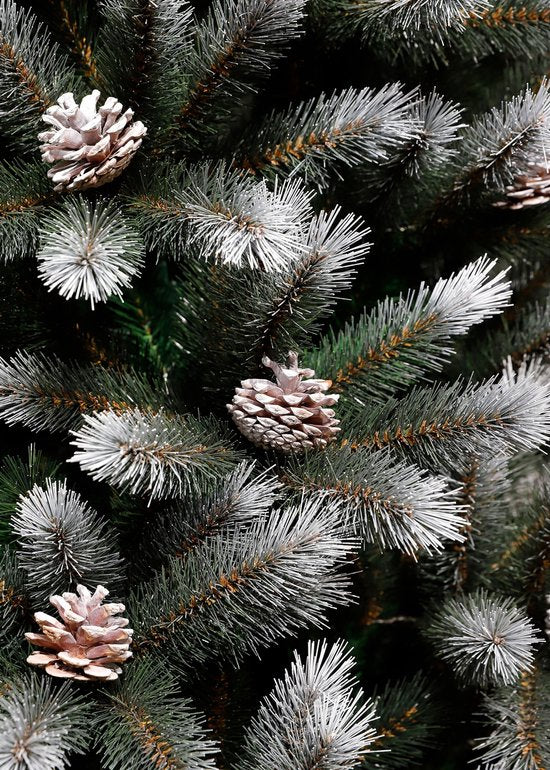 Black Box Trees Pittsfield Künstlicher Weihnachtsbaum mit LED-Lichtern - H230 x Ø122 cm - Grün gefrostet