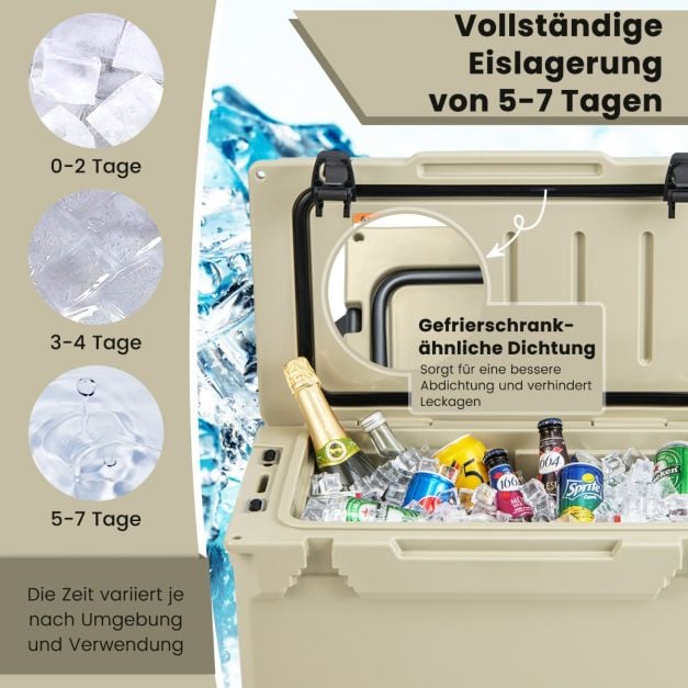 Coast Rotationsgeformte Kühlbox 28 l – 60 x 33 x 35 cm – Khaki