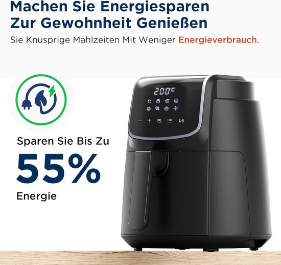 Midea MF-CN35C2 – Digitale Heißluftfritteuse – 8-in-1-Funktionen – 3,5 l Fassungsvermögen