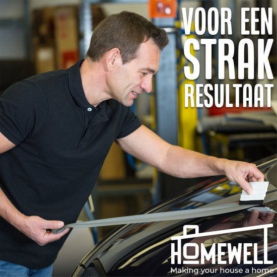 HomewellÂ¬Ã† Rakel mit Filz und Folienmesser - Gummirakel (Werkzeugset für Fensterfolien, Autofolien, Klebefolien, Küchenverpackungen) 10x7,5cm