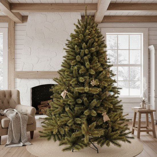 Triumph Tree Forest Frosted Weihnachtsbaum H 155 cm – Weihnachtsdekoration für den Innenbereich mit mattierten Nadeln – Kunstbaum, rund, mit Steckkonstruktion und Klicksystem – Ø 119 cm – Grün
