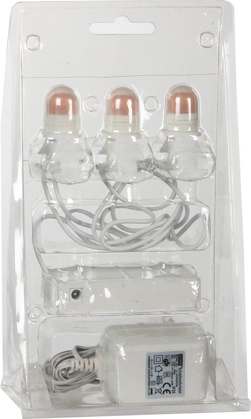 LuVille Weihnachtsdorf Miniatur-Glühbirnenkette - 3 Lichter - L15 cm