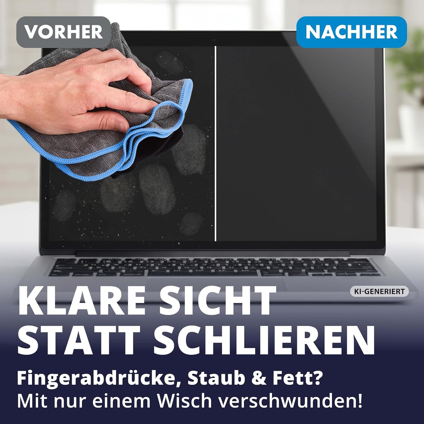 LICARGO Bildschirmreiniger-Spray 300 ml – ohne Streifen & alkoholfrei – für Fernseher, Monitore, Laptops, Tablets und Autodisplays