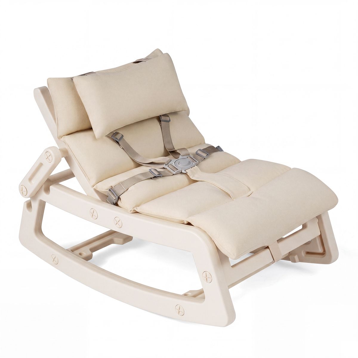 Coast 2-in-1-Schaukelstuhl für Kinder – verstellbare Rückenlehne – waschbares Sitzkissen – beige