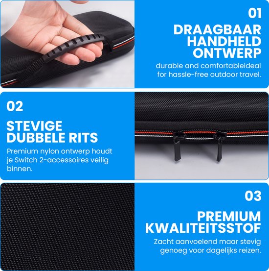 Controlla - Case geeignet für Nintendo Switch 2 - Case geeignet für Nintendo Switch 2 - Inklusive Bildschirmschutz - Schutzhülle - Daumengriffe
