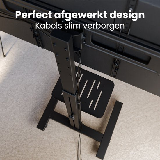 Auronic TV-Ständer, fahrbar, für Fernseher von 32 bis 75 Zoll – TV-Ständer auf Rädern – universell einsetzbar – höhenverstellbar – drehbar – neigbar – für 55", 65" und mehr – schwarz