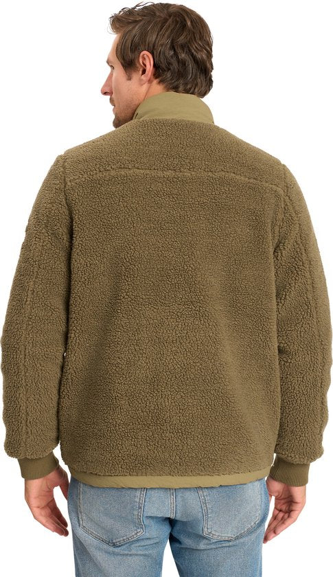 Mario Russo Teddy Jacket Stockholm - Jacke Männer - Wintermantel Männer - Strickjacke Männer - Army Green - M