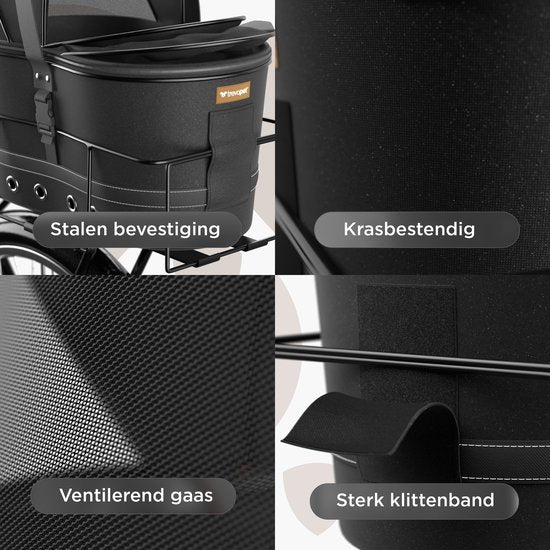 Trevopet® Hundefahrradkorb hinten - 2-in-1 Fahrradkorb Hund & Tragetasche - Geeignet für Elektrofahrrad - Bis zu 12 kg - Stabiles Oxford Material