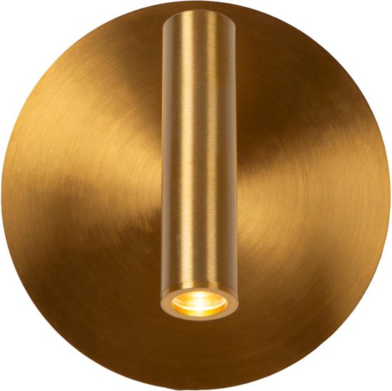 Lucide JOLIJN – Wiederaufladbare Nachttischlampe / Wandleuchte – Akku/Batterie – Ø 10,2 cm – LED – 1x2 W, 3000 K – magnetisch – Mattgold / Messing