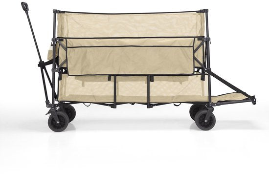 Mr. Fold Bolderkar XXL - faltbar - 600L - 300KG - Beige - geländegängige Räder