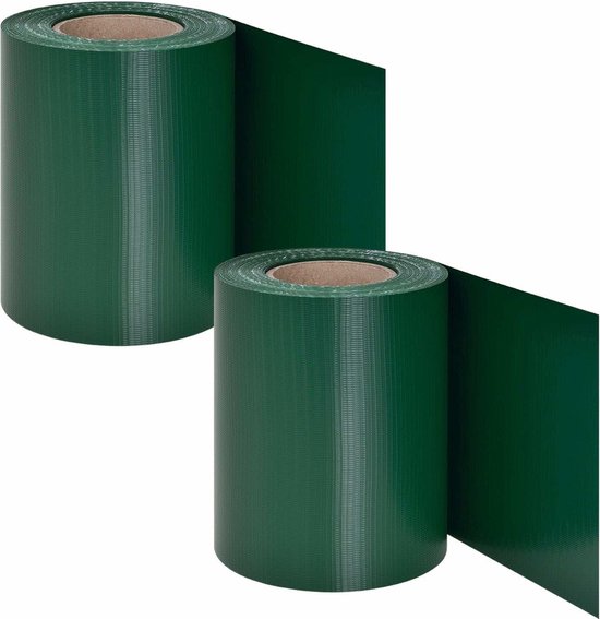 PVC-Sichtschutzstreifen - 2 Stück - 35 Meter - Grün - inkl. Befestigungsclips