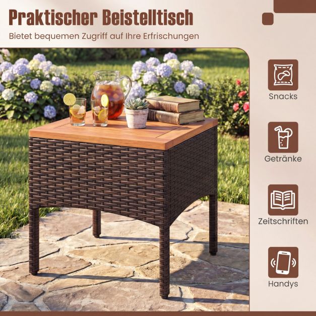 Coast 3-teiliges Rattan-Gartenset – Stühle 60,5 x 60 x 73 cm – Braun