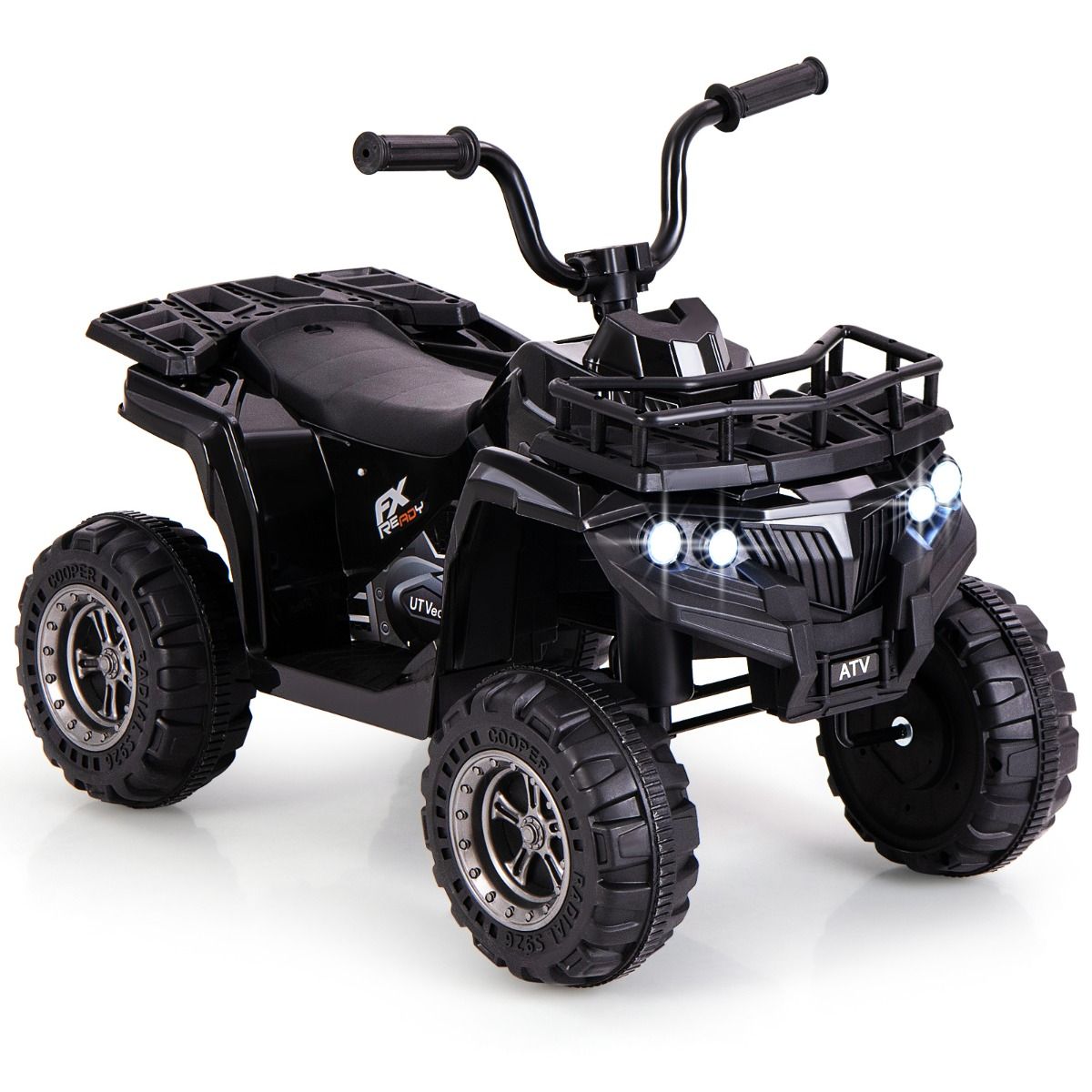 Coast Elektrisches Kinder-Quad – mit MP3-Player – Vorwärts- und Rückwärtsgang – schwarz