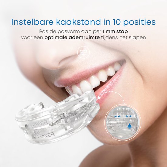 Anti-Schnarch-Bandage - PRO+ - Inkl. Box & Ebook - Verstellbar - Für eine gute Nachtruhe - Zahn-Bonbon - Zahn-Bonbon - Transparent BPA frei - Alyze