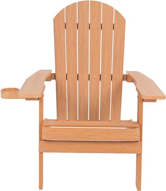 AXI Claire Adirondack Stuhl Braun – Loungesessel aus Kunststoff mit Armlehnen – Zusammenklappbar – Hohe Rückenlehne – Gartenstuhl – 84,5 x 77 x 95,5 cm – Langlebig und witterungsbeständig