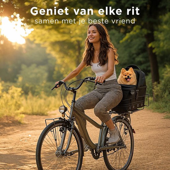 Trevopet® Hundefahrradkorb hinten - 2-in-1 Fahrradkorb Hund & Tragetasche - Geeignet für Elektrofahrrad - Bis zu 12 kg - Stabiles Oxford Material
