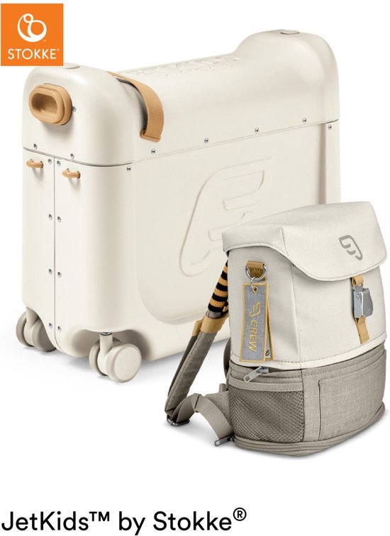 JetKids™ von Stokke® Reiseset „Fly Me To The Moon“ – Weiß/Weiß