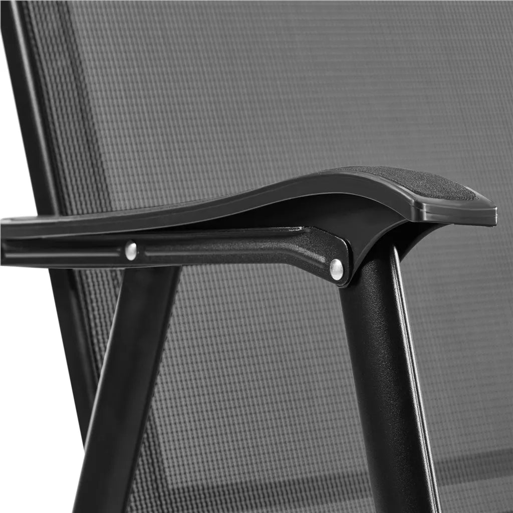 Yaheetech Gartenstühle 2er Set schwarz - klappbare hohe Rückenlehne - 54 x 57 x 93,5 cm