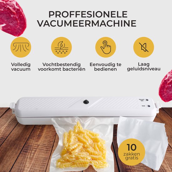 Gtrise - Vakuumierer - 10 Vakuumbeutel - Einfach - Vakuumierer - Vakuumiergerät - Für alle Arten von Lebensmitteln